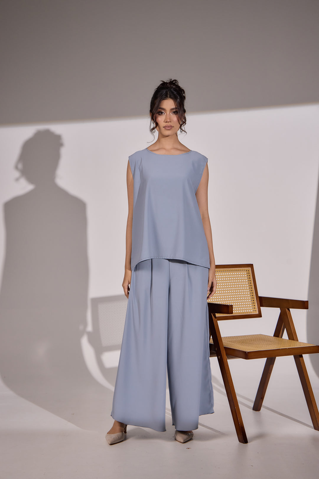 Aria Co-Ord Set in Misty Blue