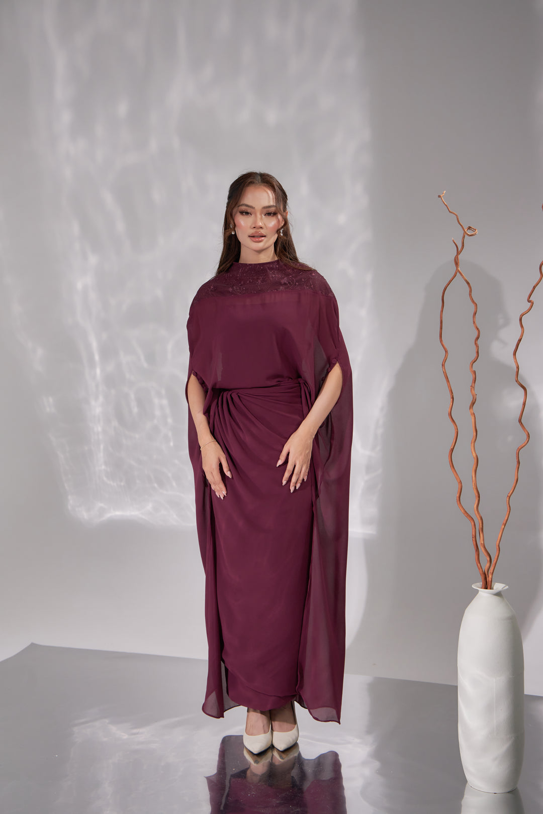 Enara in Ruby Maroon