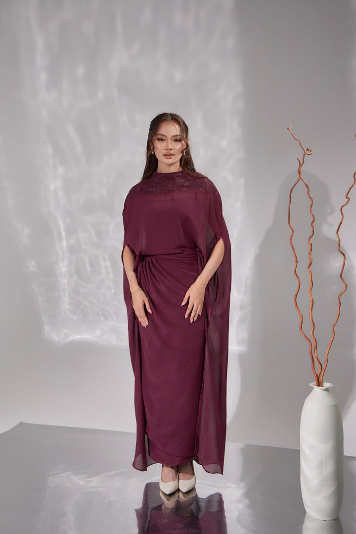 Enara in Ruby Maroon