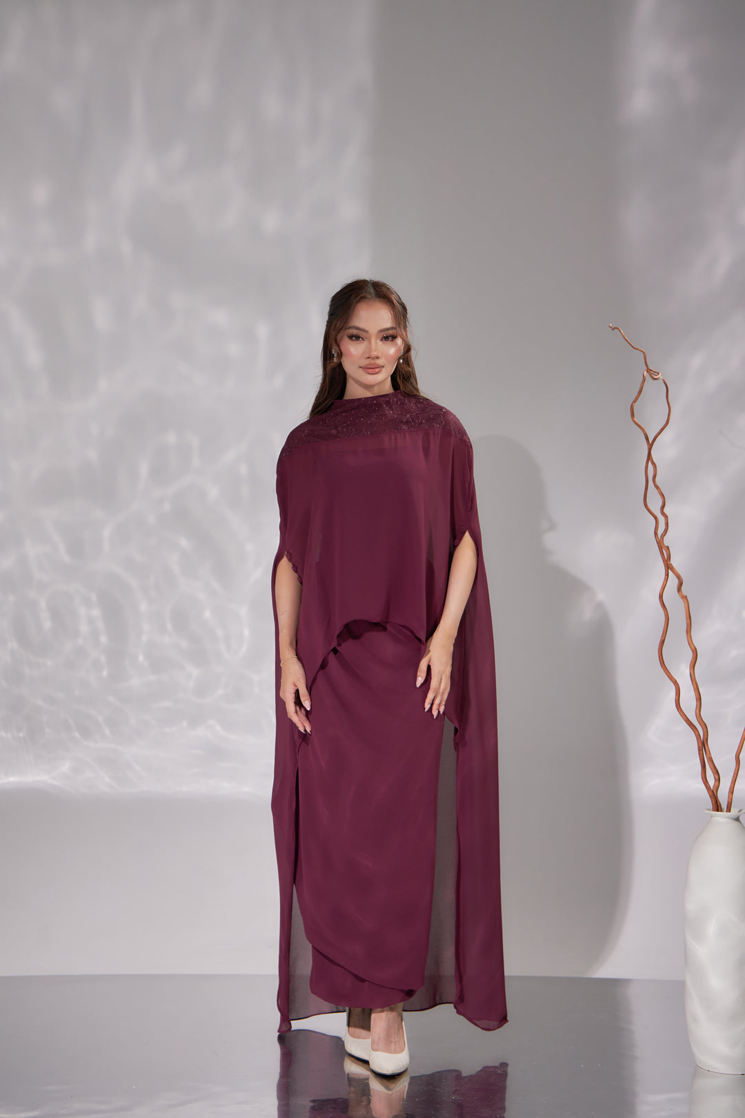 Enara in Ruby Maroon