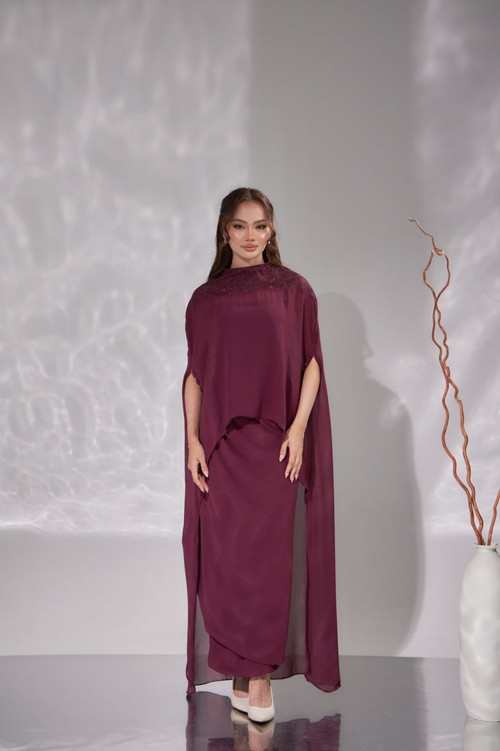 Enara in Ruby Maroon