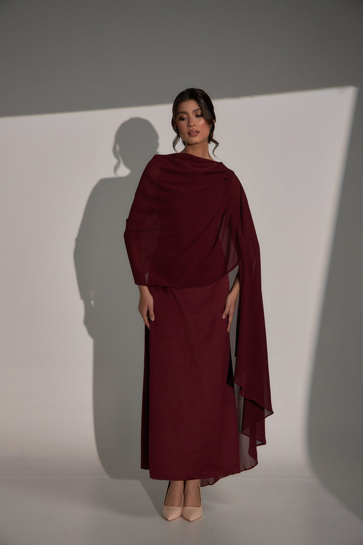 Kylie Dress in Ruby Maroon