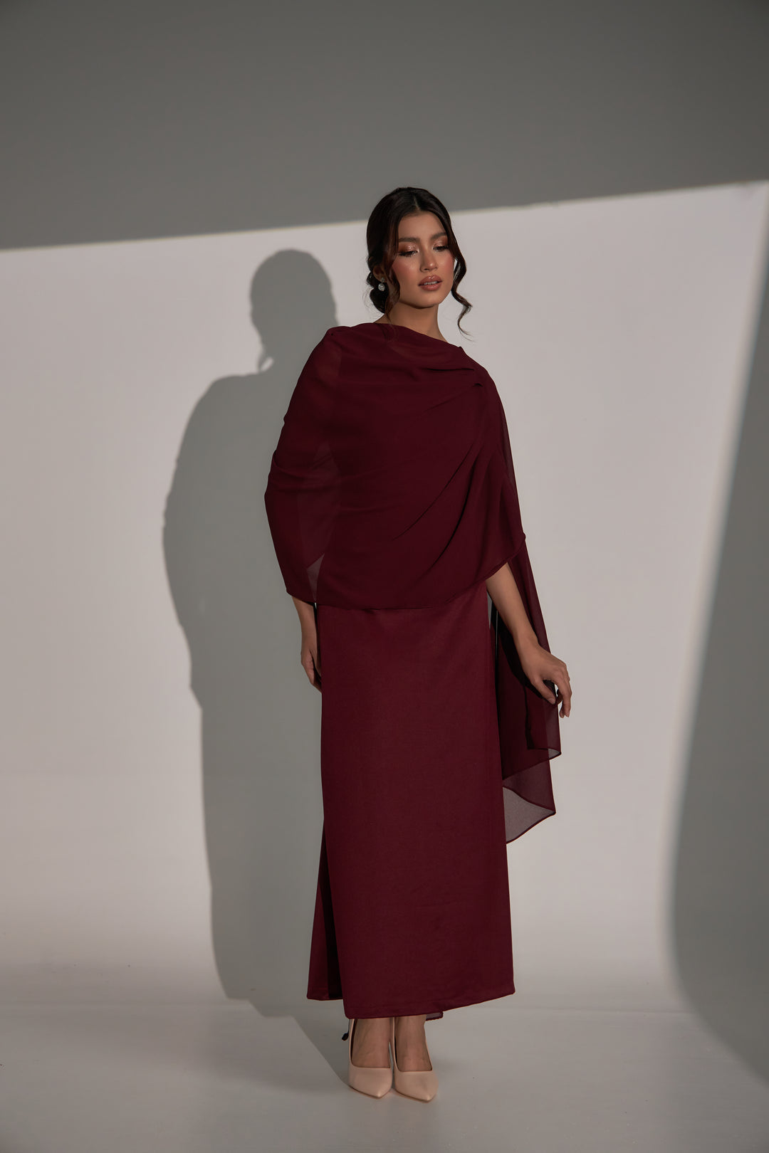Kylie Dress in Ruby Maroon
