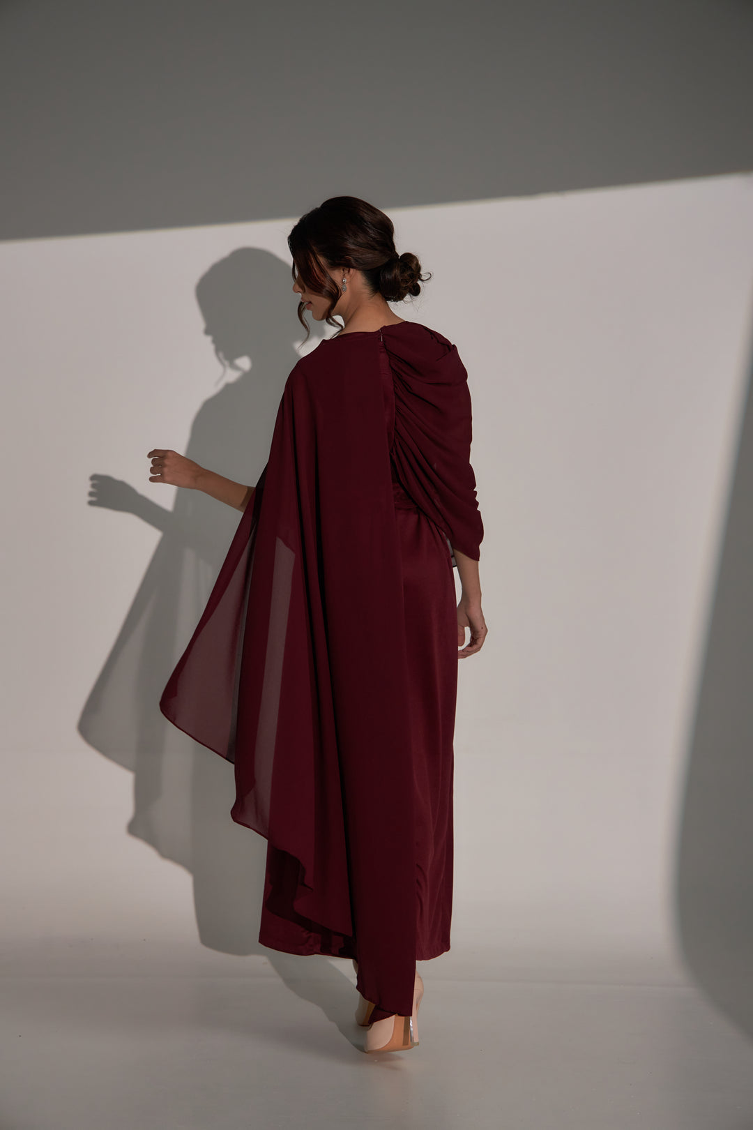 Kylie Dress in Ruby Maroon