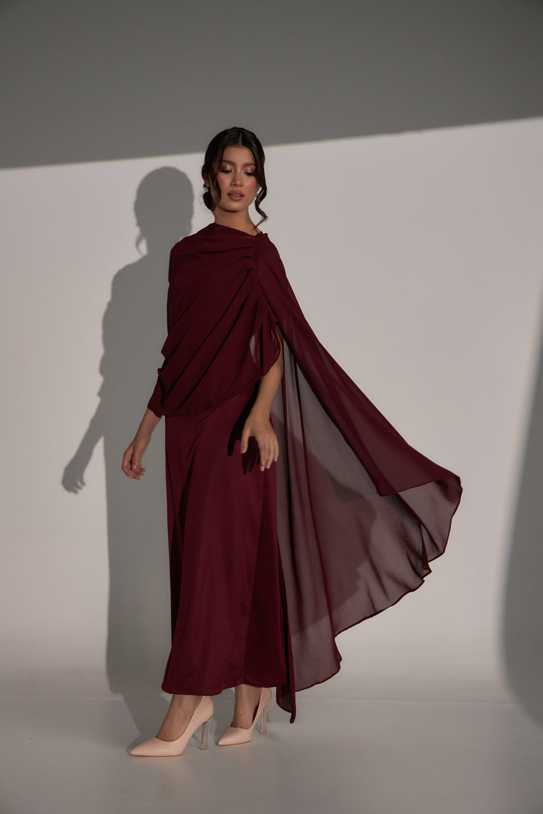 Kylie Dress in Ruby Maroon