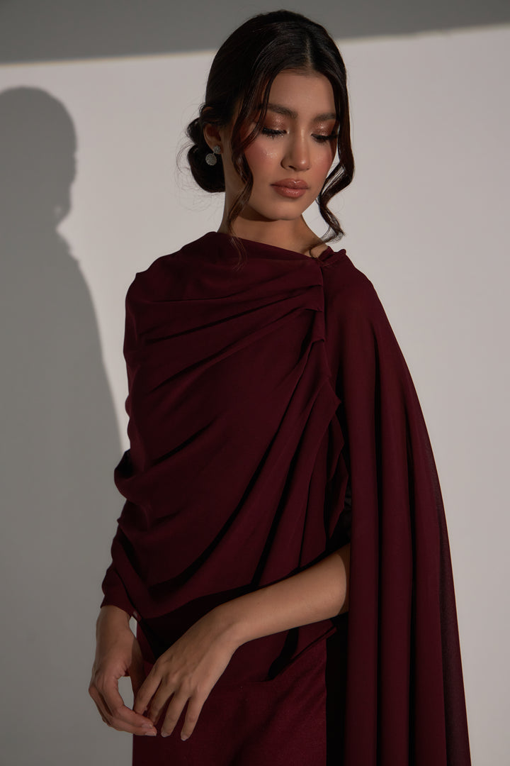 Kylie Dress in Ruby Maroon